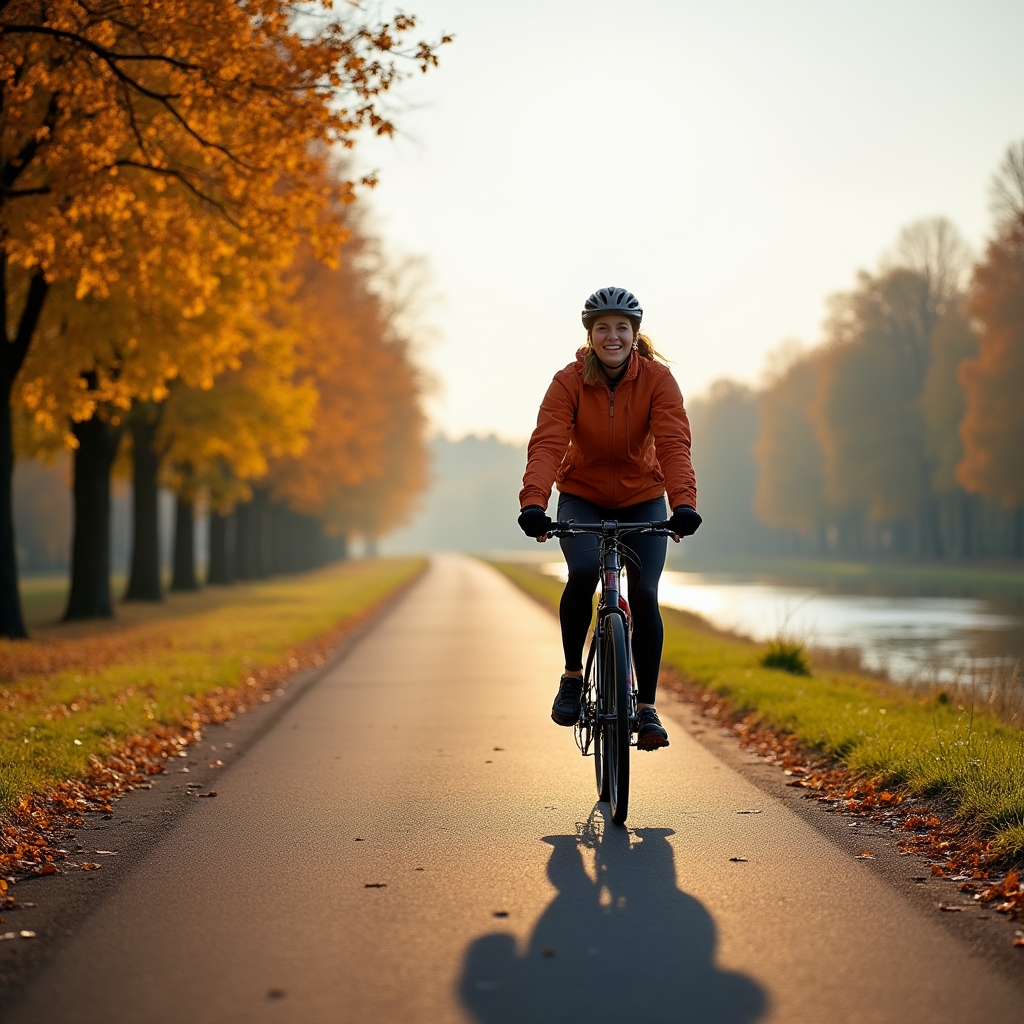 Ciclist pe pista ciclabilă modernă din Cluj-Napoca cu peisaj urban