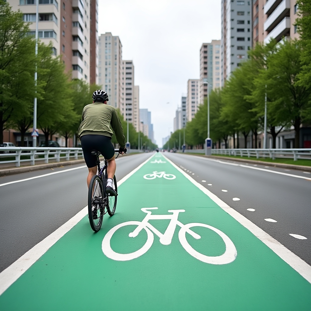 Pistă ciclabilă modernă în Cluj-Napoca cu marcaje clare